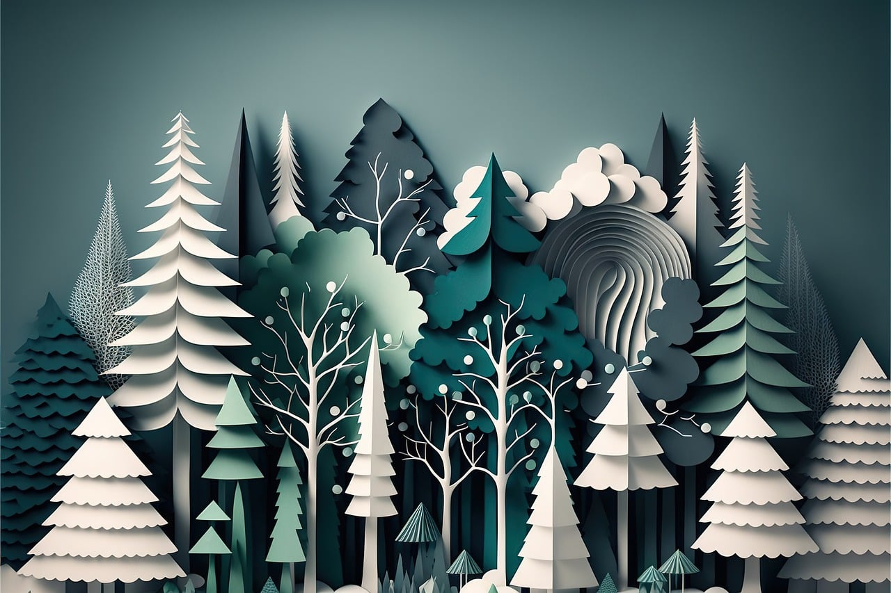 a forest made of paper